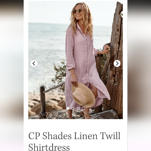 CP Shades Dresses & Skirts - CP SHADES LINI TWILL MULBERRY SHIRTDRESS FRONT BUTTON LONG SLEEVE